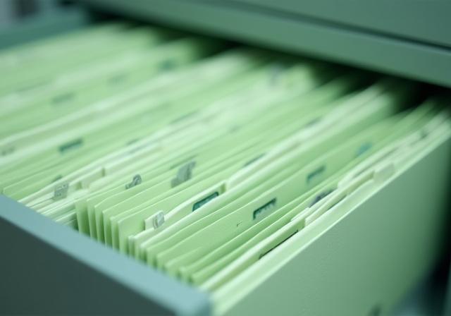 Neatly labeled filing system