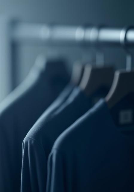 Color coded closet hanging section